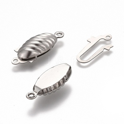 Tarnish Resistant 304 Stainless Steel Box Clasps STAS-P249-04P-1
