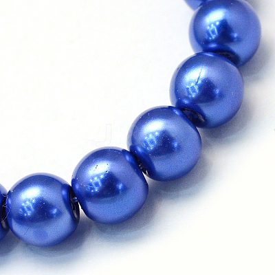 Baking Paint Pearlized Glass Pearl Round Bead Strands HY-Q003-10mm-28-1