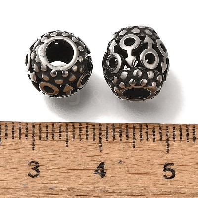 304 Stainless Steel European Beads STAS-D191-09B-AS-1