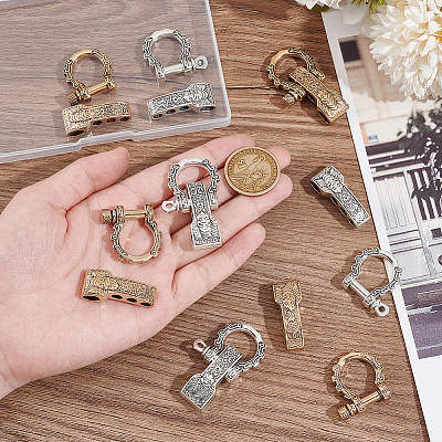 8 Sets 2 Colors Adjustable Alloy Screw Pin Shackle FIND-UN0003-72-1