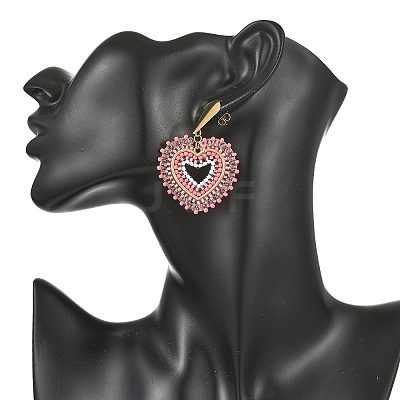 Glass Seed Bead Dangle Earrings EJEW-MZ00768-1