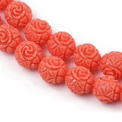 Dyed Synthetic Coral Carved Beads Strands GG-CBA1CDD-04B-1