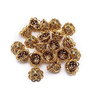 Tibetan Style Zinc Alloy Bead Cap PALLOY-WH0085-79A-1