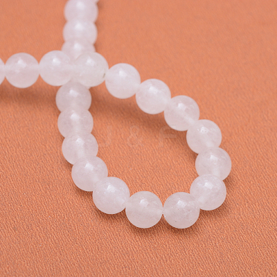 Round Natural White Jade Bead Strands G-R345-4mm-06-1