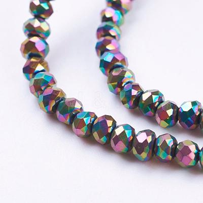 Faceted Rondelle Electroplate Glass Bead Strands X-EGLA-D020-3x2mm-74-1