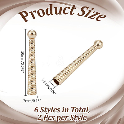 12Pcs 6 Colors Alloy Cord Ends FIND-HY0004-72-1