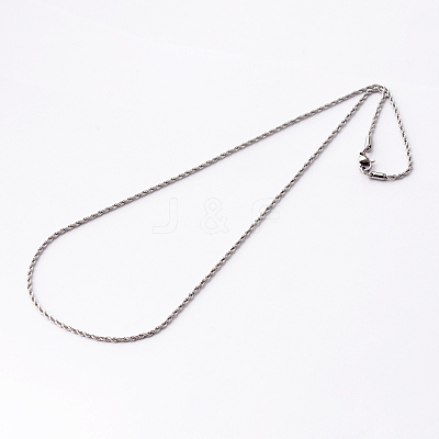 Tarnish Resistant 304 Stainless Steel Rope Chain Necklaces STAS-O056-D-10-1