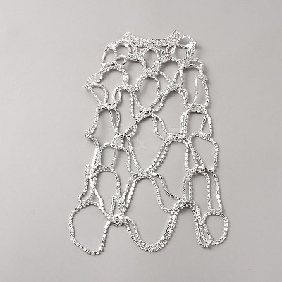 Alloy Rhinestone Tassel Chain Headbands for Women OHAR-WH20005-01S-1