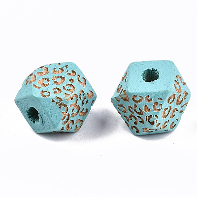 Painted Natural Wood Beads WOOD-T021-51A-06-1