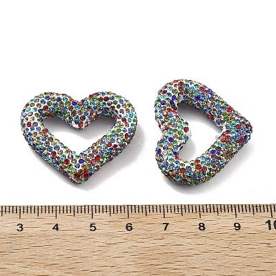 Heart Shape Polymer Clay Rhinestone Beads CLAY-NH0001-09A-1