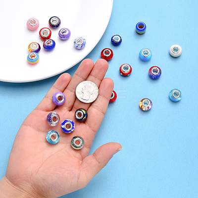 Acrylic & Resin & Polymer Clay Rhinestone European Beads FPDL-S015-04F-1