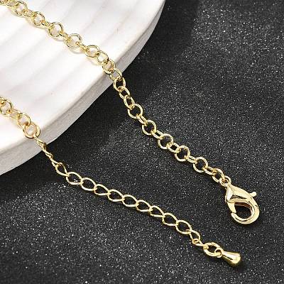 3.5MM Brass Rolo Chain Necklaces for Women NJEW-F366-02A-1
