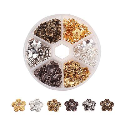 Tibetan Style Alloy Bead Caps PALLOY-JP0001-01-1