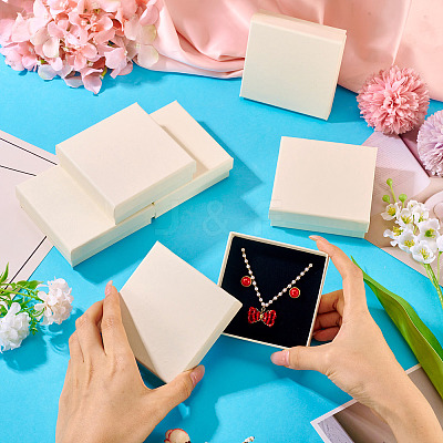 12Pcs Cardboard Paper Jewelry Storage Boxes with Sponge CON-TA0001-33B-1