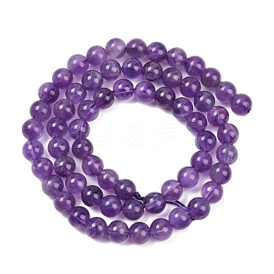 Natural Amethyst Beads Strands G-A274-C01-6mm-03-1