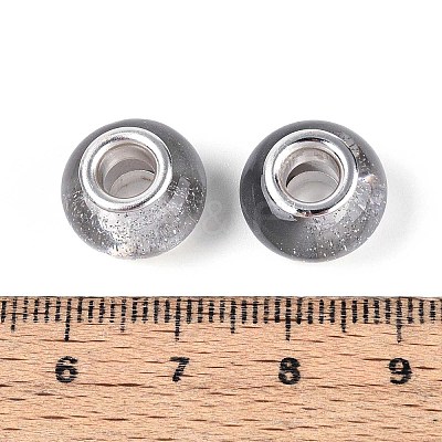 Transparent Resin Rondelle European Beads RESI-N044-02B-1