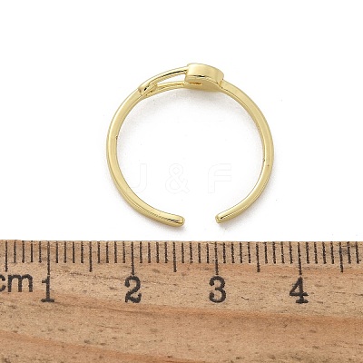 Brass Shell Cuff Rings for Women RJEW-C126-12G-1