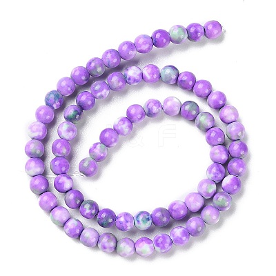 Synthetic Ocean White Jade Beads Strands G-L019-6mm-01-1
