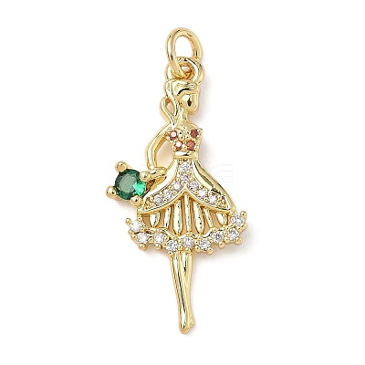 Brass Micro Pave Cubic Zirconia Pendants ZIRC-I356-08G-03-1