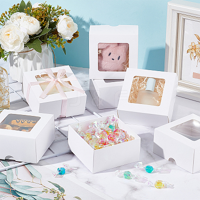 Square Kraft Paper Storage Gift Boxes CON-WH0095-100B-01-1