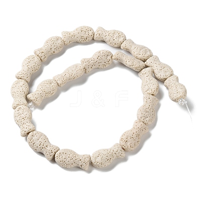 Fish Dyed Natural Lava Rock Beads Strands G-O126-01A-13-1