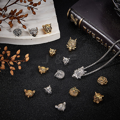 48Pcs 12 Styles Tibetan Style Alloy Beads FIND-DR0001-22-1