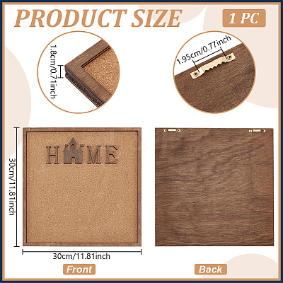 Square Wall Mounted Brooch Jewelry Display Cork Tray AJEW-WH0567-14A-1