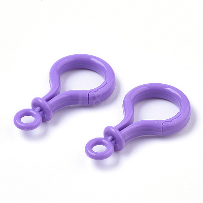 Opaque Solid Color Bulb Shaped Plastic Push Gate Snap Keychain Clasp Findings LS-KY-T021-01H-1