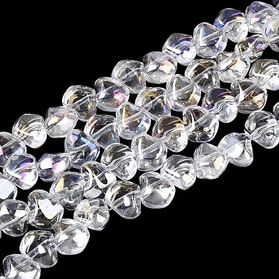 Electroplate Transparent Glass Beads Strands EGLA-Q133-01A-15-1