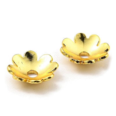 Rack Plating Brass Bead Cap KK-F856-02B-G-1
