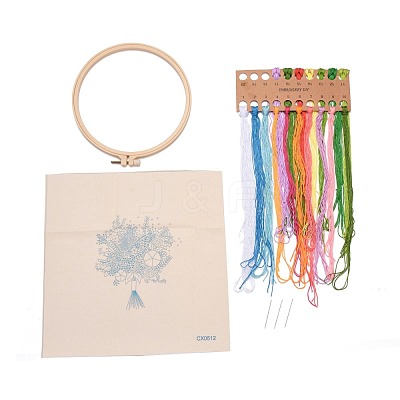 DIY Bouquet Pattern Embroidery Kit DIY-O021-15A-1