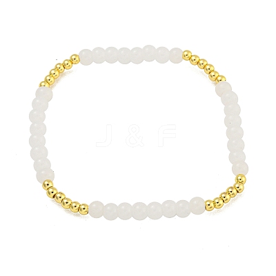 Rack Plating Brass with Crystal Round Beaded Bracelets for Women BJEW-B106-20G-02-1