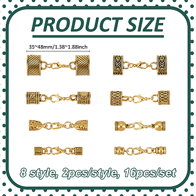 16Pcs Alloy Cord Ends FIND-PH01474-1