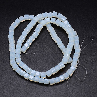 Faceted Cube Opalite Beads Strands EGLA-E041-5mm-C01-1
