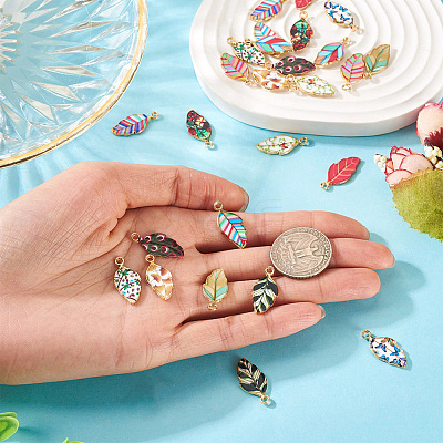 13Pcs 13 Styles Alloy Enamel Pendants ENAM-TA0009-06-1