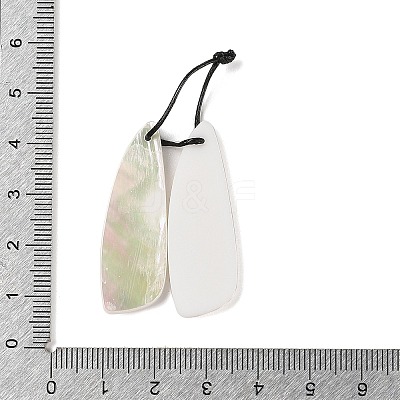 2Pcs Natural White Shell Pendants SHEL-A005-02E-1