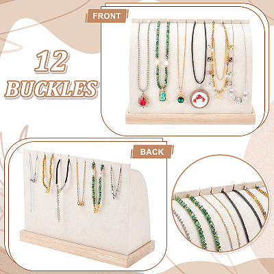Velvet & Wood Jewelry Necklace Organizer Display Stands ODIS-WH0043-288-1