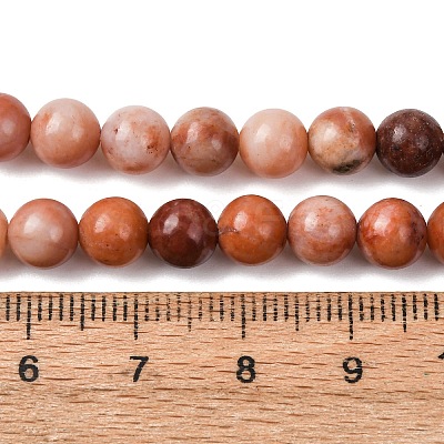 Natural Pink Aventurine Beads Strands G-G735-41-6mm-1