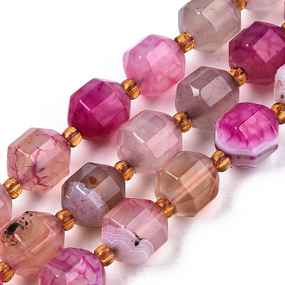 Natural Agate Beads Strands G-T131-82B-08-1