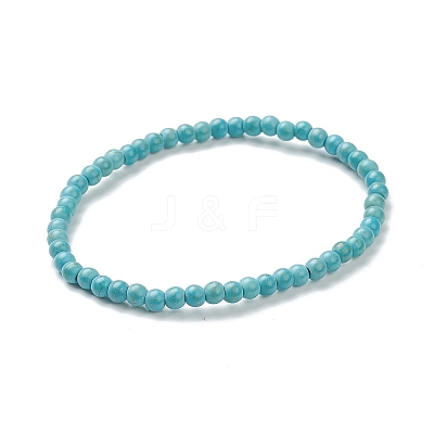 Synthetic Turquoise Beaded Stretch Bracelets BJEW-A117-A-18-1