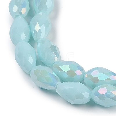 Opaque Solid Color Electroplate Glass Beads Strands LS-EGLA-N013-P6mm-B11-1