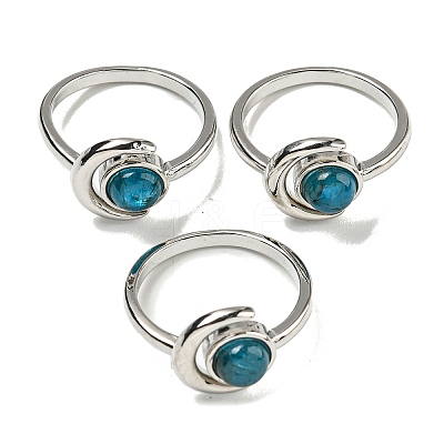 Natural Apatite Adjustable Rings RJEW-K269-09P-08-1