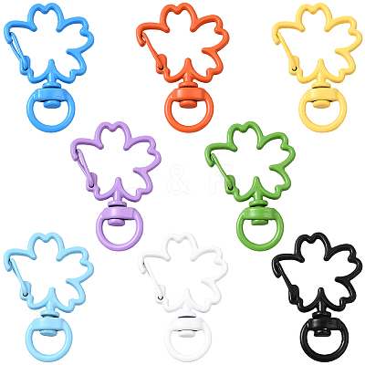 24Pcs 8 Colors Baking Paint Zinc Alloy Swivel Clasps FIND-SC0020-78-1