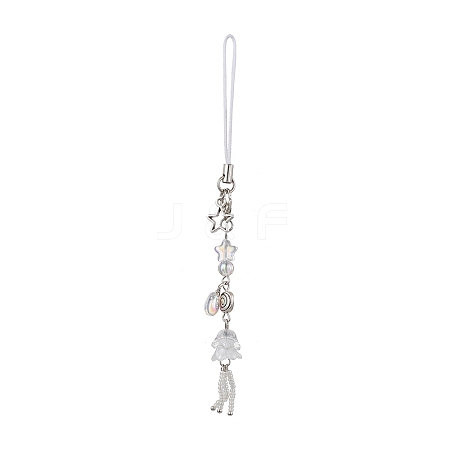 Glass Beads Pendant Mobile Straps HJEW-JM01807-01-1