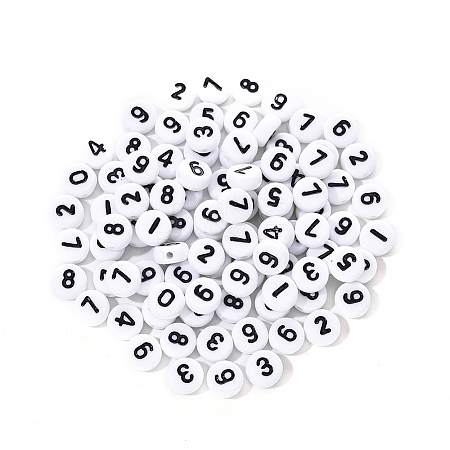 White Opaque Acrylic Beads SACR-YW0001-16B-1