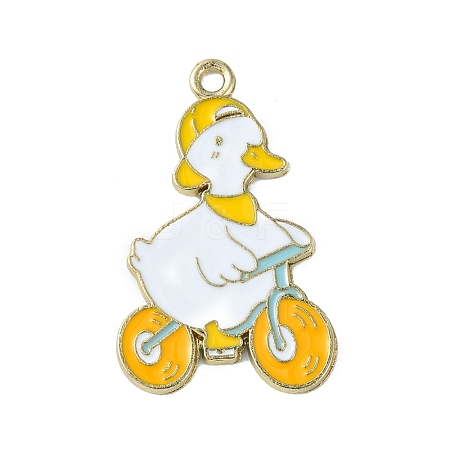Light Gold Tone Alloy Enamel Pendants ENAM-C013-01C-1