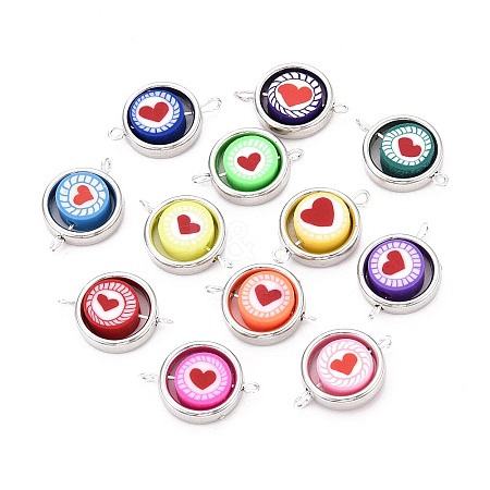 Polymer Clay Beads with CCB Plastic Frame Connector Charms CLAY-T022-35M-06-1