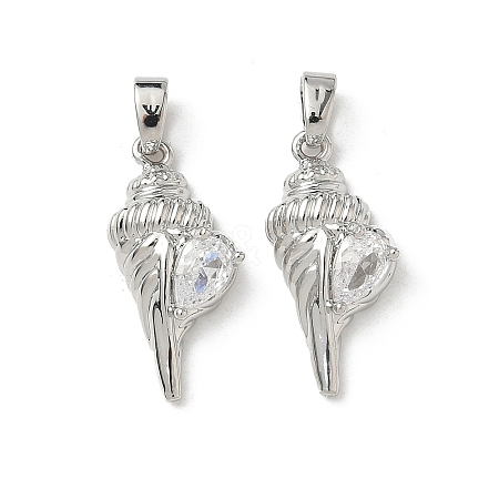 Brass Micro Pave Cubic Zirconia Pendants KK-I371-17P-1