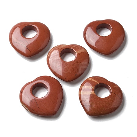 Natural Red Jasper Hollow Pendants G-C167-06E-1