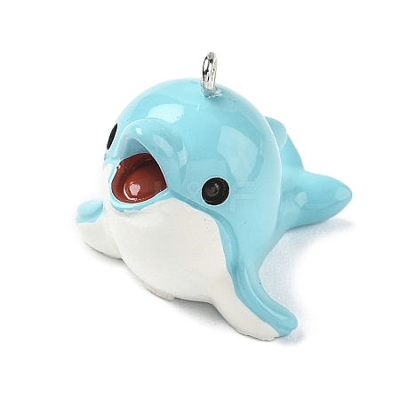 Marine Theme Opaque Resin Pendants RESI-P047-01C-P-1